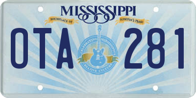 MS license plate OTA281