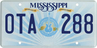 MS license plate OTA288