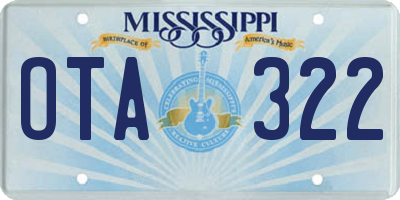 MS license plate OTA322
