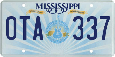 MS license plate OTA337