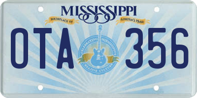 MS license plate OTA356