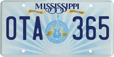 MS license plate OTA365