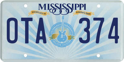 MS license plate OTA374