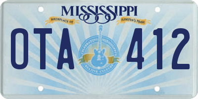 MS license plate OTA412