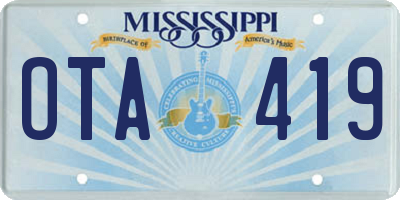 MS license plate OTA419