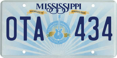 MS license plate OTA434