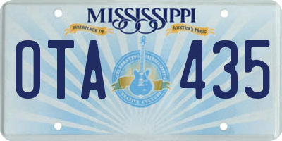 MS license plate OTA435