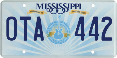 MS license plate OTA442