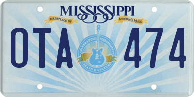 MS license plate OTA474