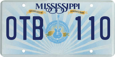 MS license plate OTB110
