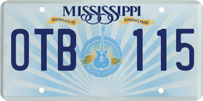 MS license plate OTB115