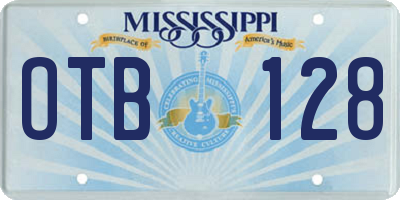 MS license plate OTB128
