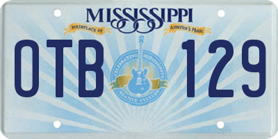 MS license plate OTB129