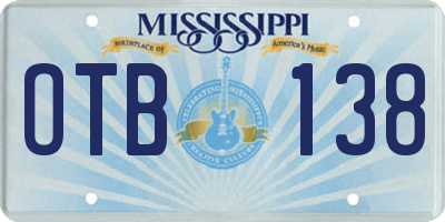 MS license plate OTB138