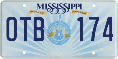 MS license plate OTB174