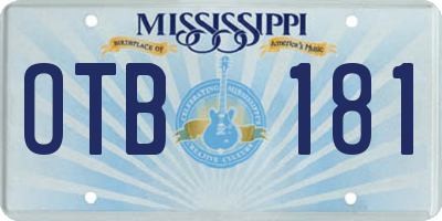 MS license plate OTB181