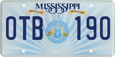 MS license plate OTB190