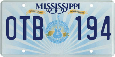 MS license plate OTB194