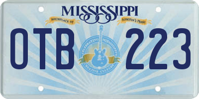 MS license plate OTB223