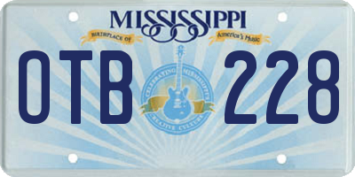 MS license plate OTB228