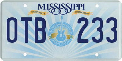 MS license plate OTB233