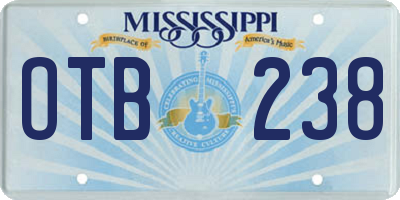MS license plate OTB238