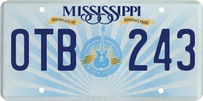MS license plate OTB243