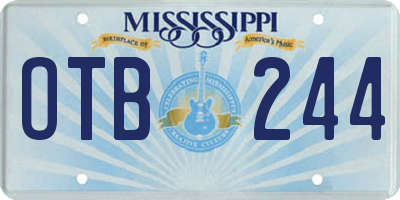 MS license plate OTB244