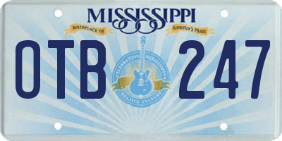 MS license plate OTB247