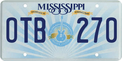 MS license plate OTB270