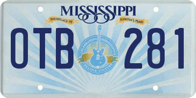 MS license plate OTB281