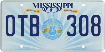 MS license plate OTB308