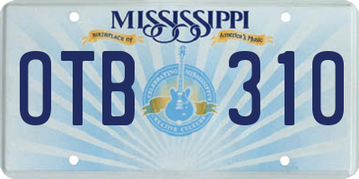 MS license plate OTB310