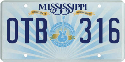 MS license plate OTB316