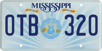 MS license plate OTB320