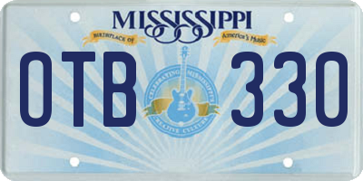 MS license plate OTB330