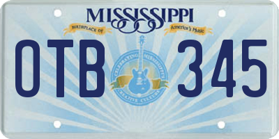MS license plate OTB345