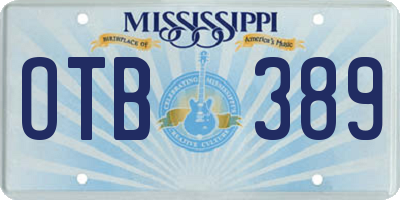 MS license plate OTB389