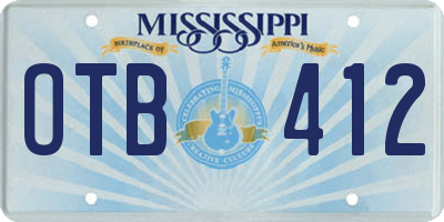 MS license plate OTB412