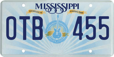 MS license plate OTB455