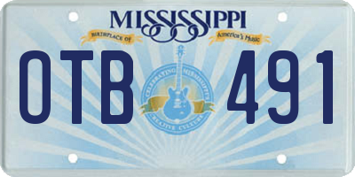 MS license plate OTB491