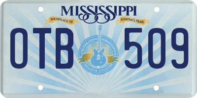 MS license plate OTB509