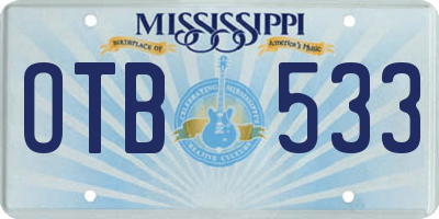 MS license plate OTB533