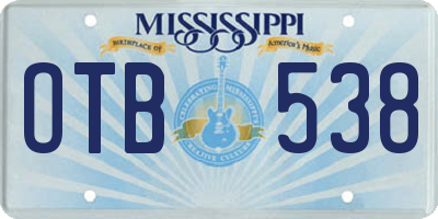 MS license plate OTB538