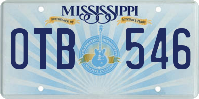 MS license plate OTB546