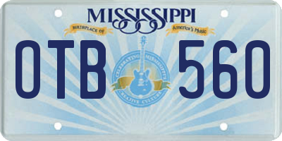 MS license plate OTB560