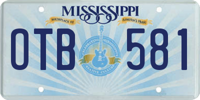 MS license plate OTB581
