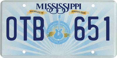 MS license plate OTB651