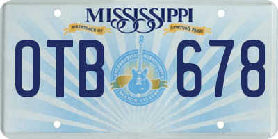 MS license plate OTB678