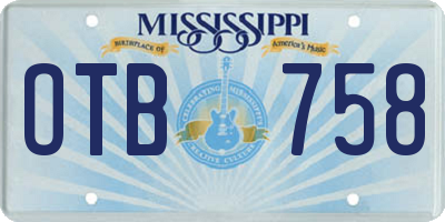 MS license plate OTB758